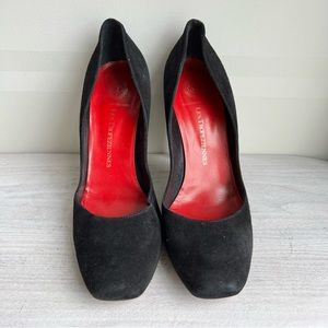 LES TROPEZIENNES black suede heels size 9